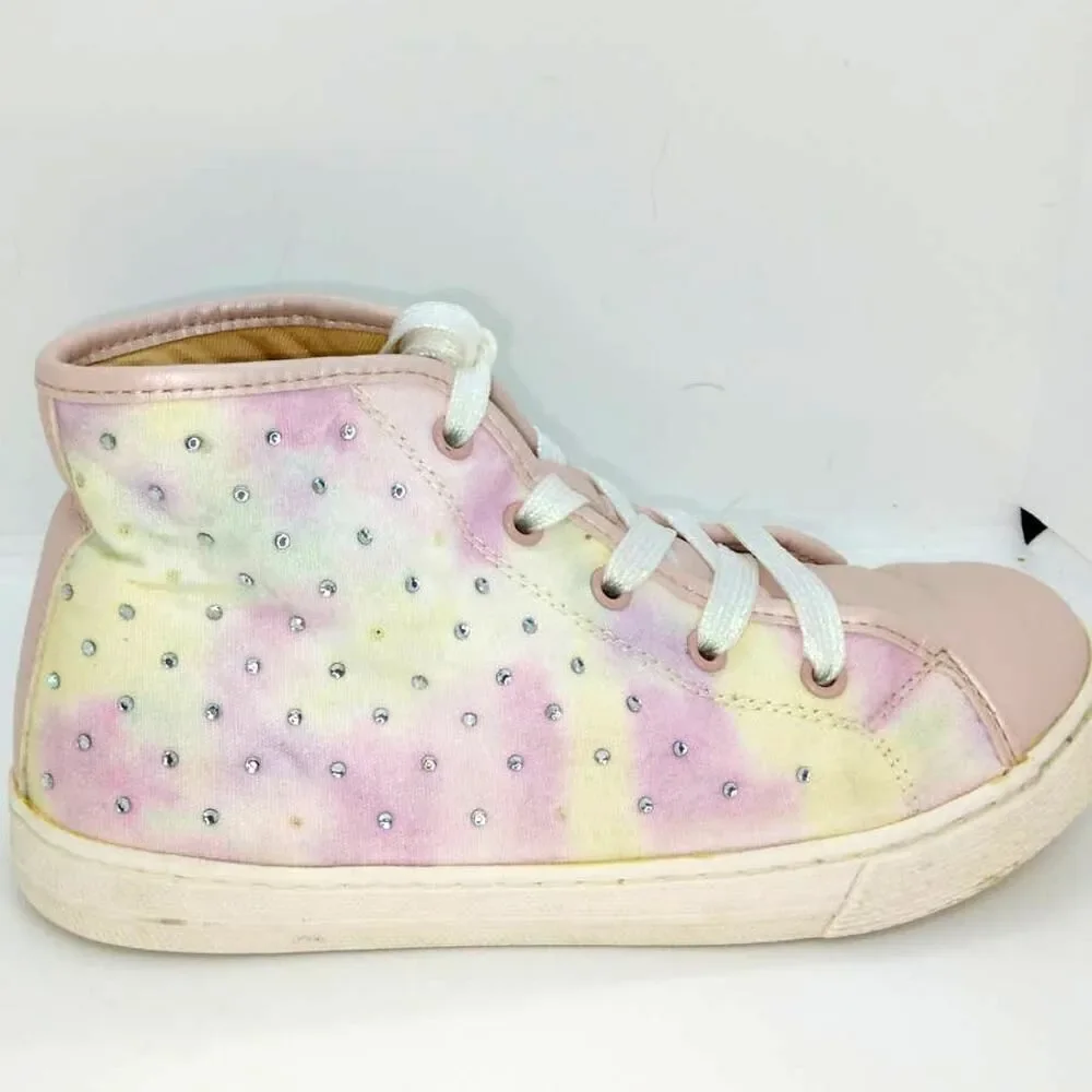 The Childrens Place Girls Pre-owned Pink High Top w/Rhinestones Sneakers - sz. 4